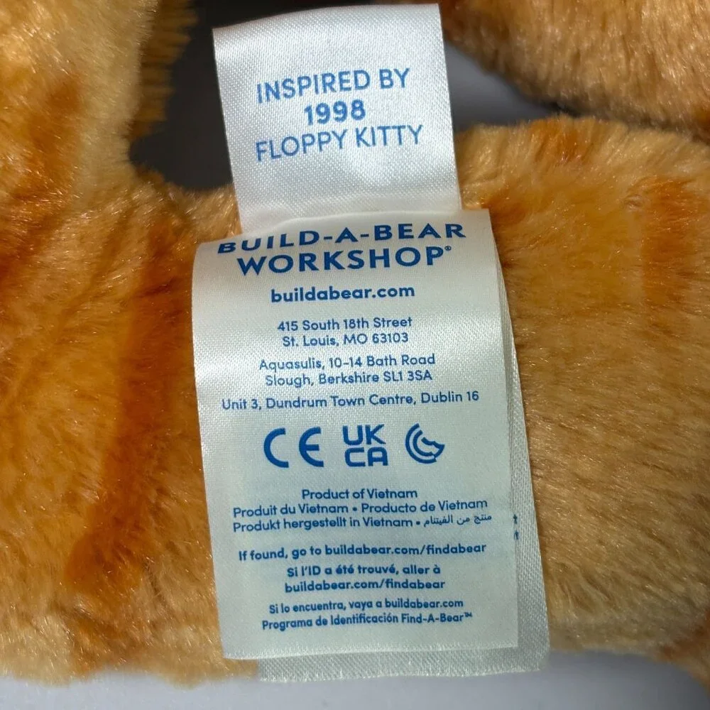 Build A Bear 1998 Floppy Kitty‎ 25th Anniversary Collection Plush Cat